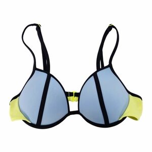 Victoria’s Secret Molded Convertible Push Up Blue Colorblock Bikini Bra Top 34B